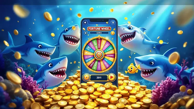 Adegan arcade bawah laut dengan ikan dan efek tembakan untuk pengalaman mobile APEK88